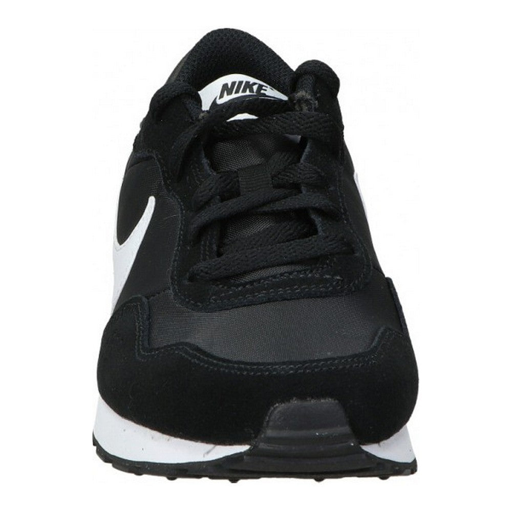 Kids Nike MD Valiant BG sports shoes in gray and black, featuring Nike branding and comfortable design for active children.