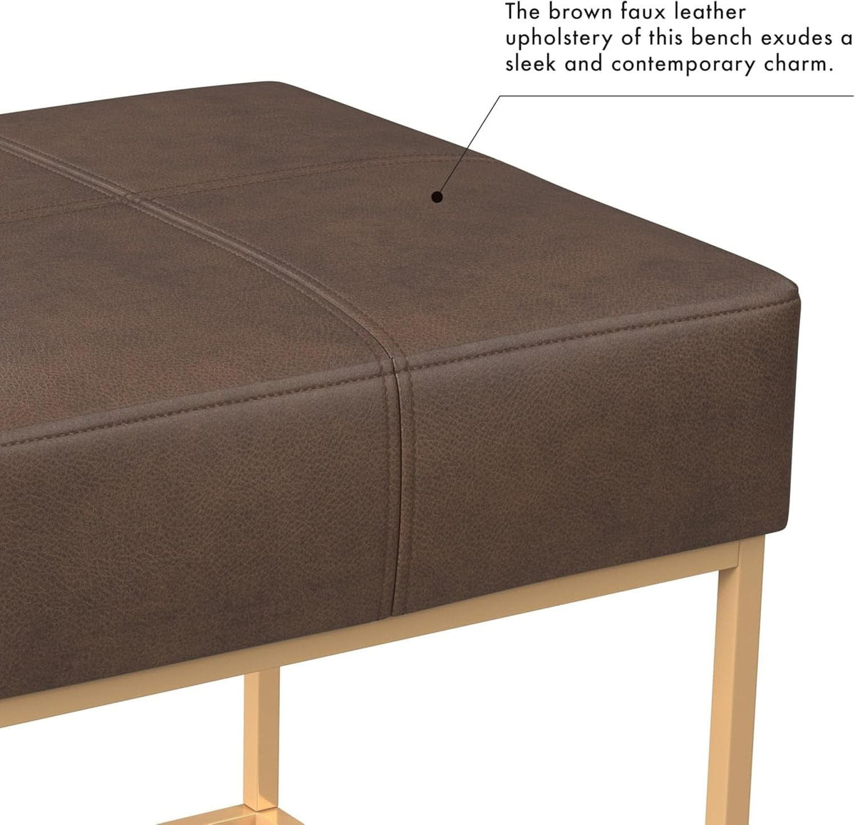 Decorative Large Golden Metal Ottoman Includes Base