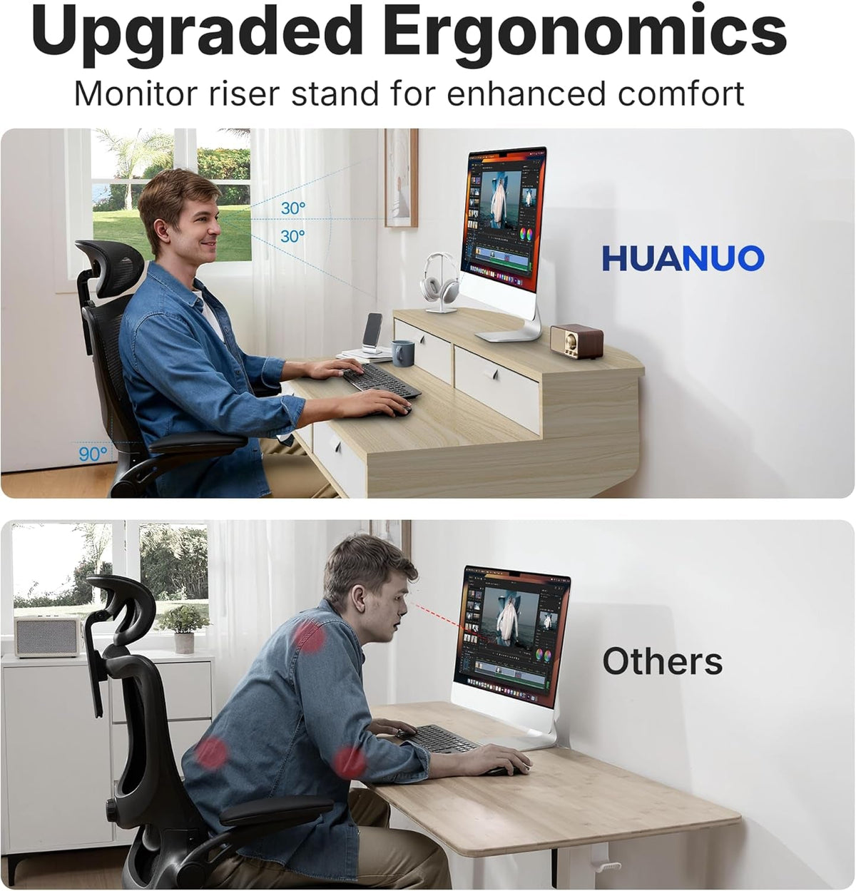 32X20 Inch Electric Standing Desk With Four Drawers