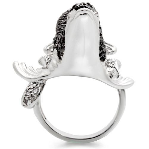 Rhodium and ruthenium brass ring by Turquoise Tiger with multi-colored AAA grade cubic zirconia gemstones.
