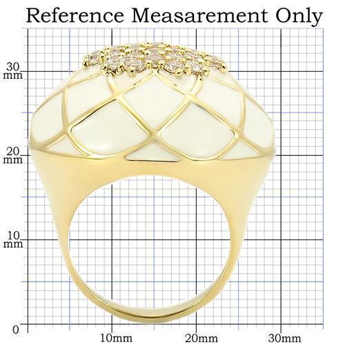 Gold brass ring with AAA grade clear cubic zirconia from Turquoise Tiger, featuring a stylish and elegant design.