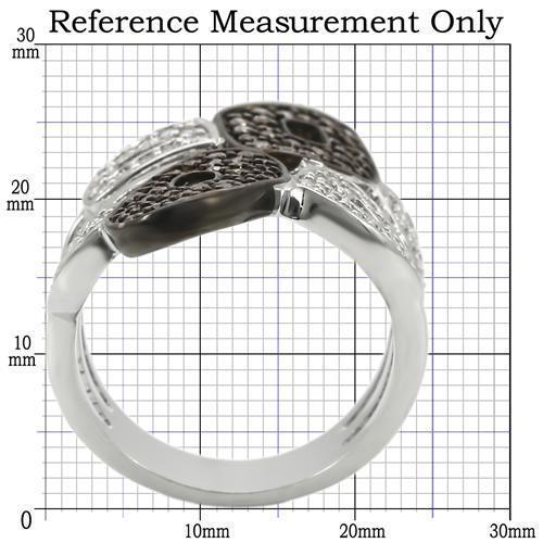 Rhodium and ruthenium brass ring by Turquoise Tiger featuring AAA grade Champagne CZ gemstones, elegant jewelry accessory.