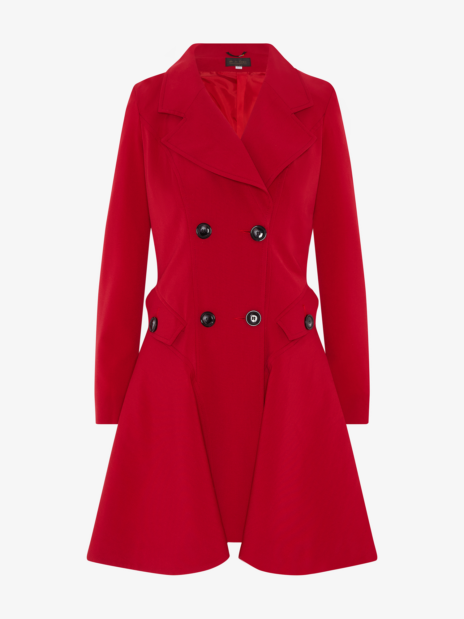 Rose Eleusis double-breasted skater coat for spring and summer, shown in a stylish jacket with a tailored fit and classic design.