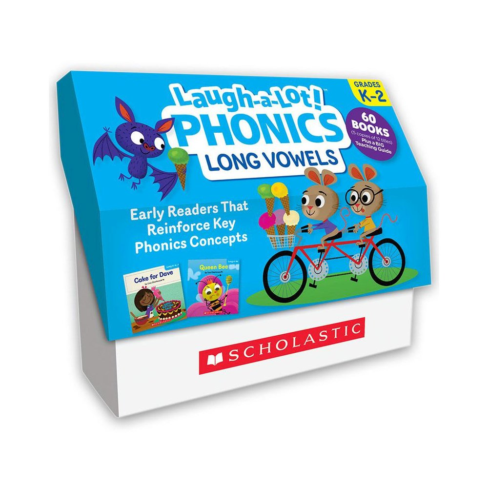 Start2Finish Laugh-A-Lot Phonics long vowels classroom books set, colorful educational books for teaching long vowel sounds.