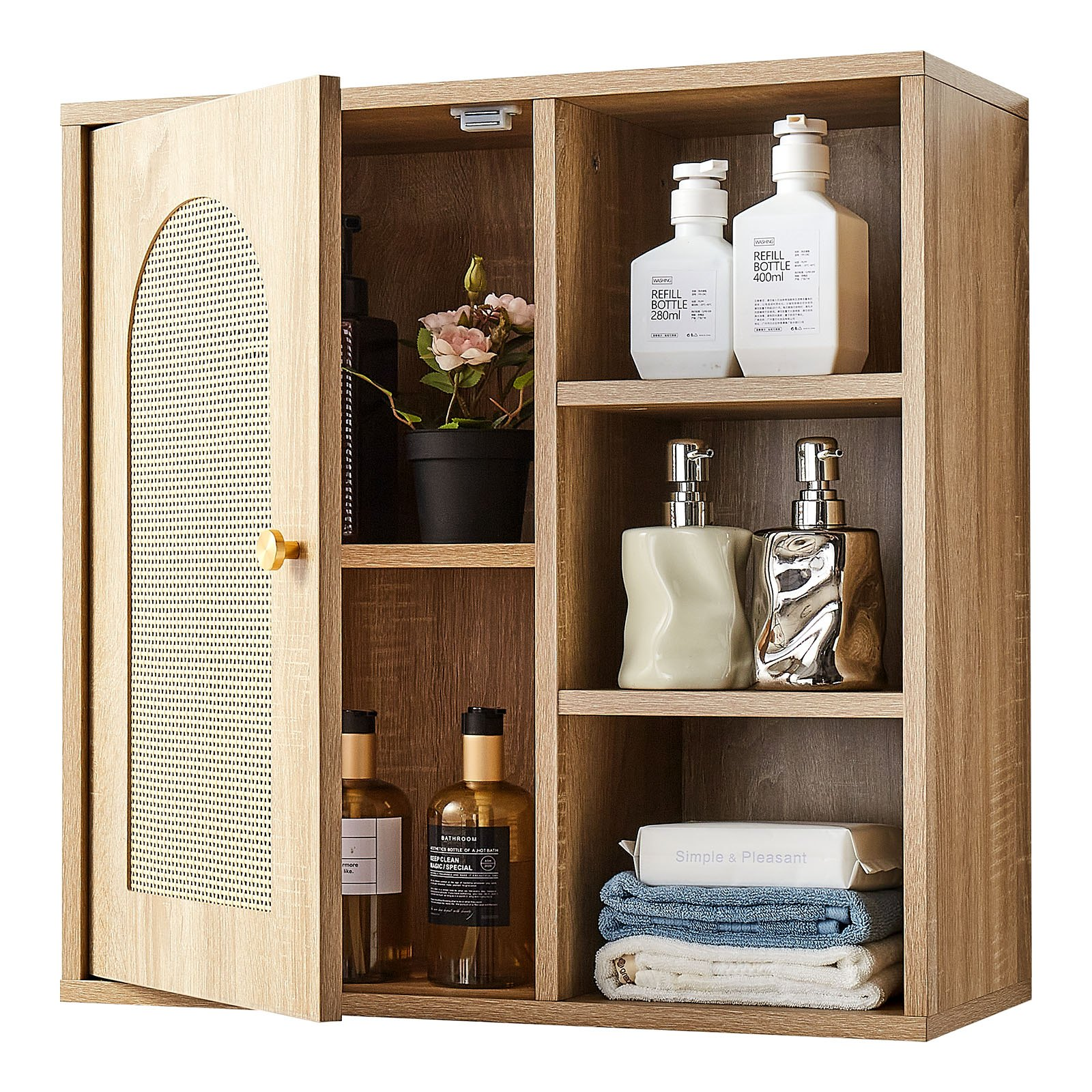 Start2Finish VEVOR bathroom wall cabinet with door and adjustable shelves, over-the-toilet storage for bathroom or laundry room.