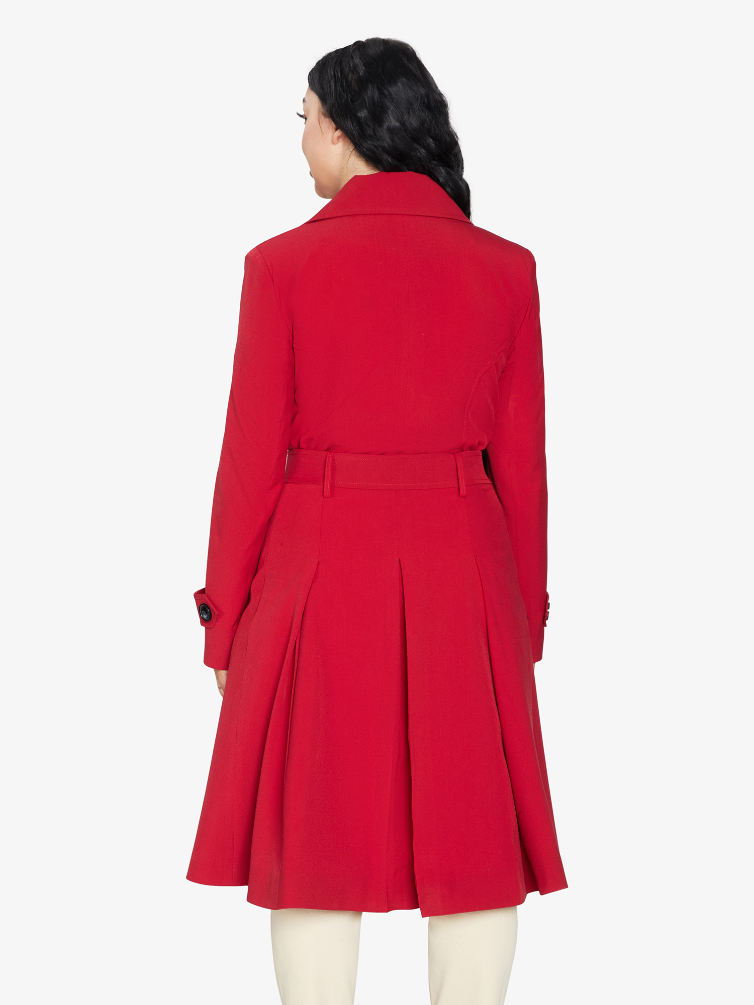 Rose Eleusis double-breasted trench coat in spring/summer style, featuring classic design and lightweight fabric.