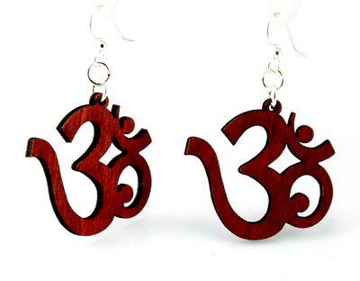 Red Sunflower Ohm Earrings with intricate silver design, featuring a symbolic Om symbol in a stylish earring suitable for any occasion.