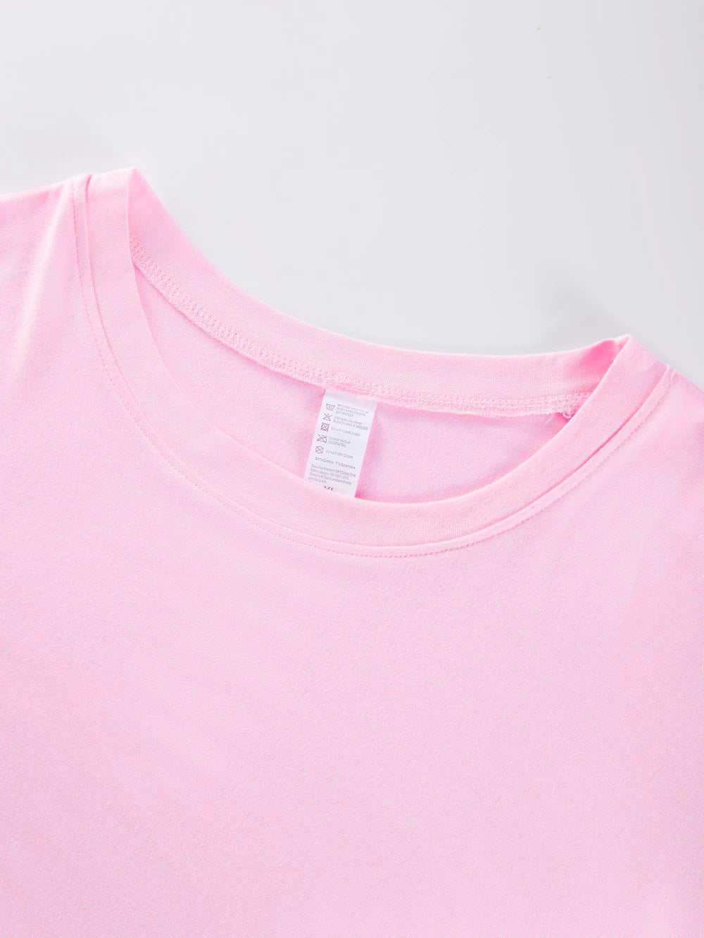 Start2Finish Los Angeles 24 creative letter print cotton T-shirt set with crop top and wide-leg shorts for women.
