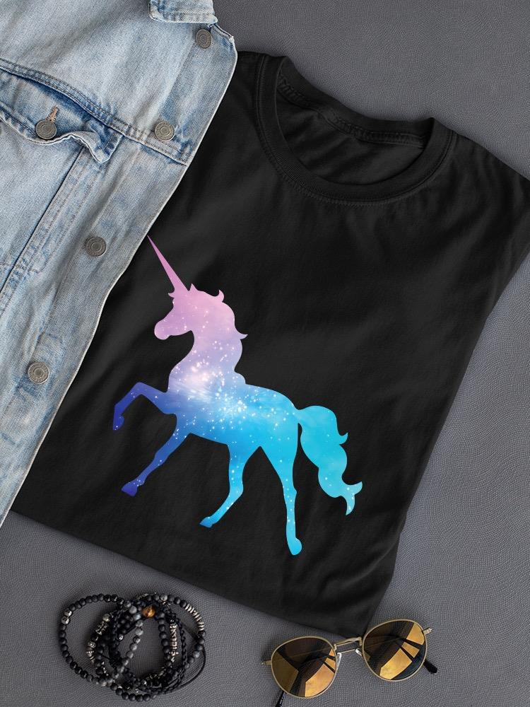 Watercolor unicorn T-shirt by Start2Finish featuring a colorful unicorn illustration on soft apparel.