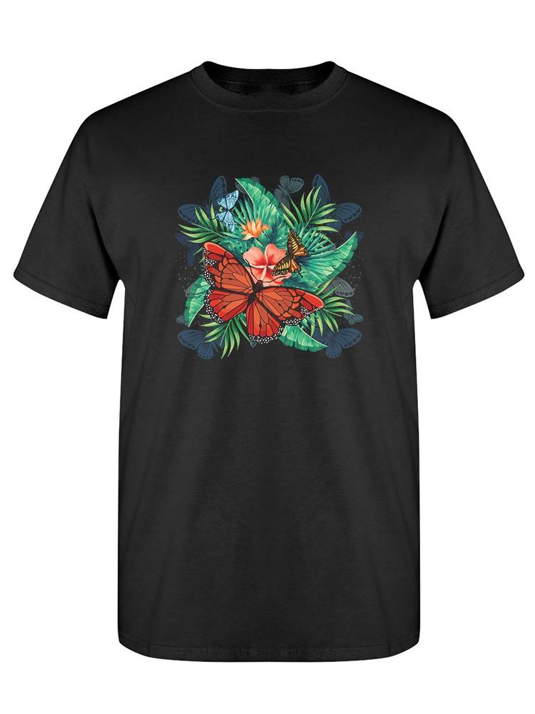 Start2Finish Flower with Butterflies T-shirt featuring colorful floral and butterfly print on soft apparel fabric.