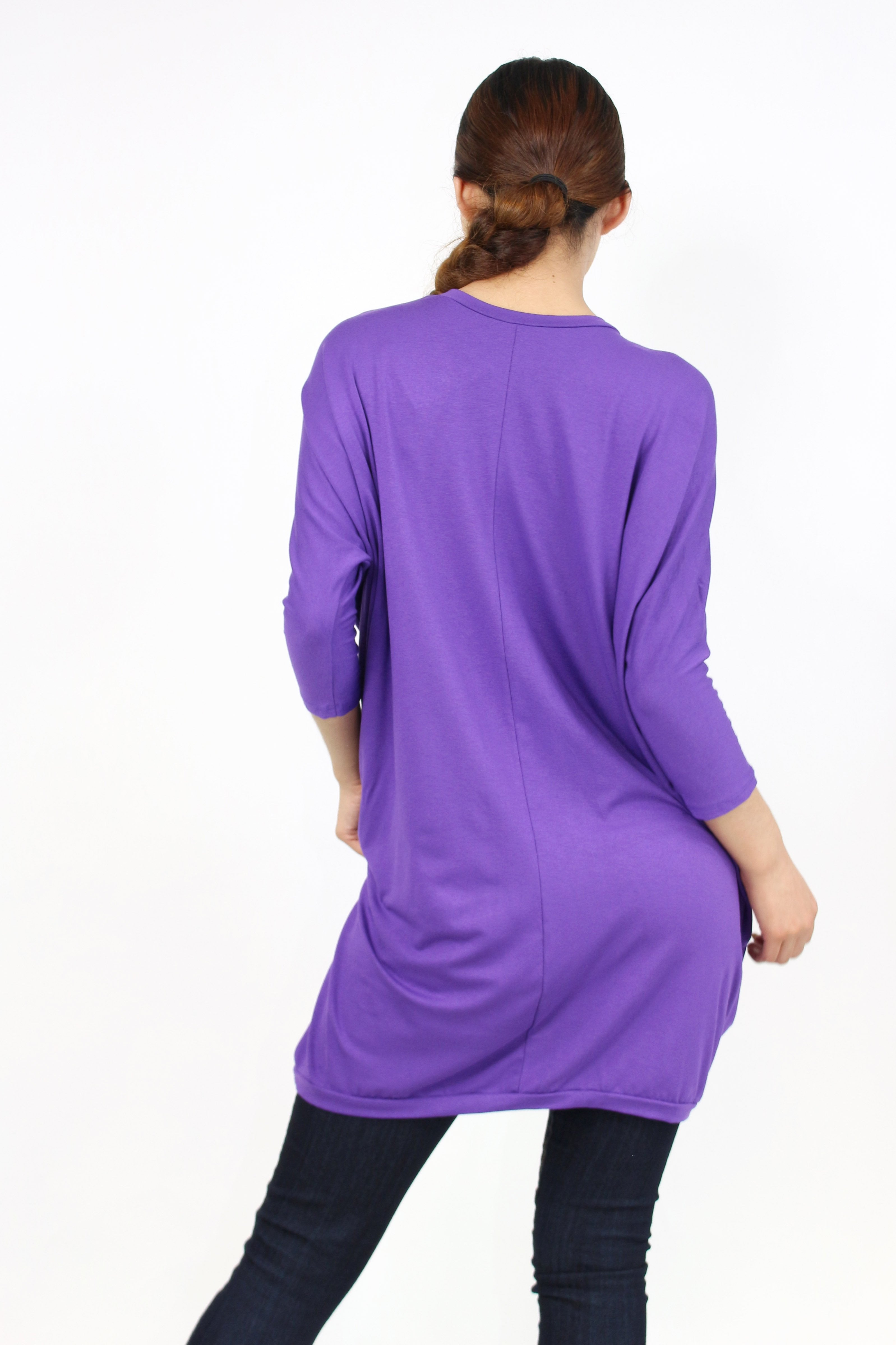 Purple oversized shirt dress by Yellow Hera, featuring a relaxed fit and trendy design, perfect for casual and stylish wear.