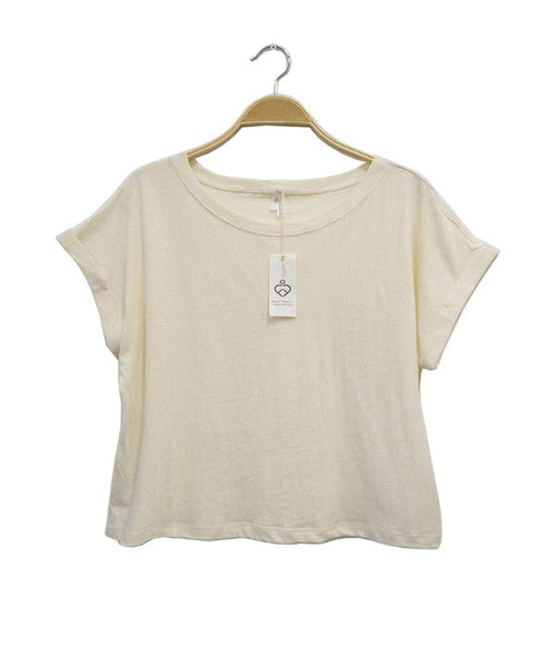 Recycled cotton plain crop top for women by Jade Icarus, featuring a simple, stylish design and comfortable fit.