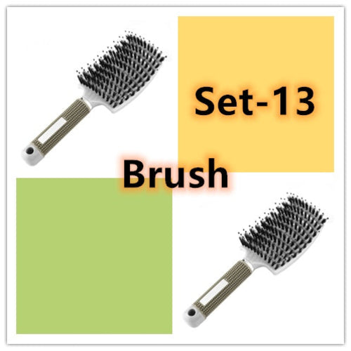 CJDropshipping anti-knot hairbrush for women, detangling hair brush with ergonomic handle and flexible bristles.