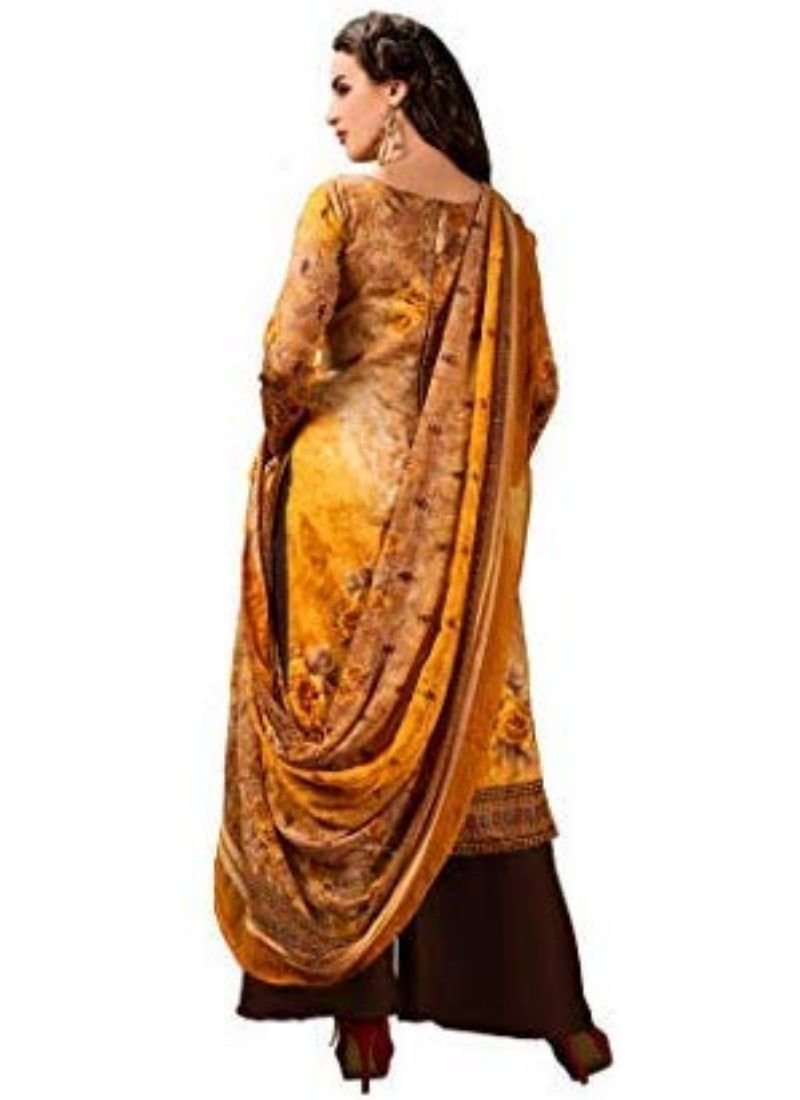 Orange cotton salwar material for women from Ivory Cassiopeia, featuring traditional fabric and intricate design details.