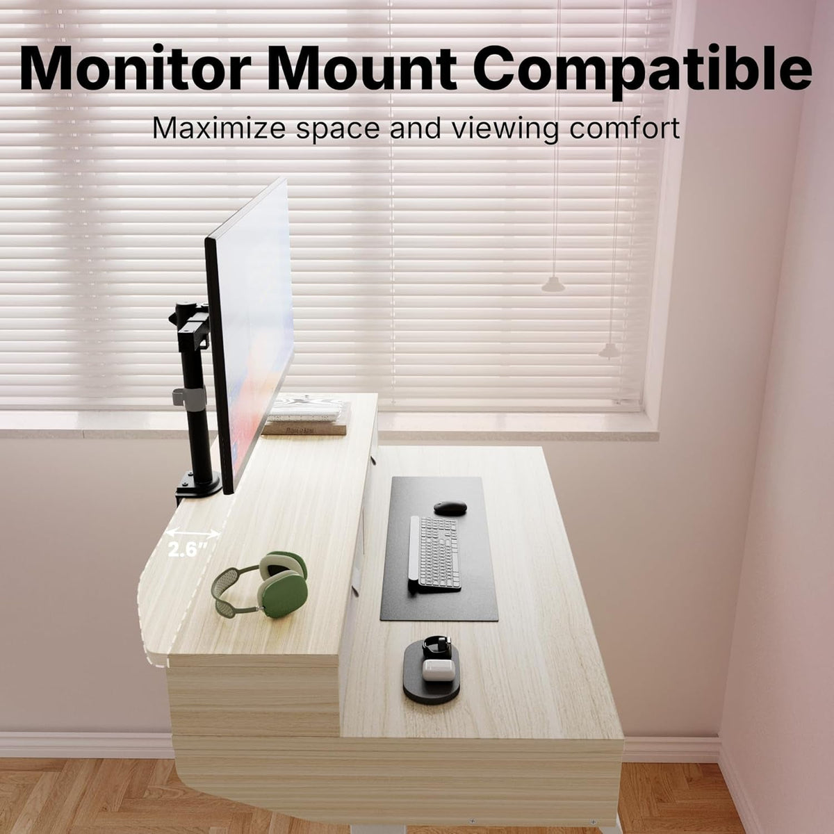 32X20 Inch Electric Standing Desk With Four Drawers