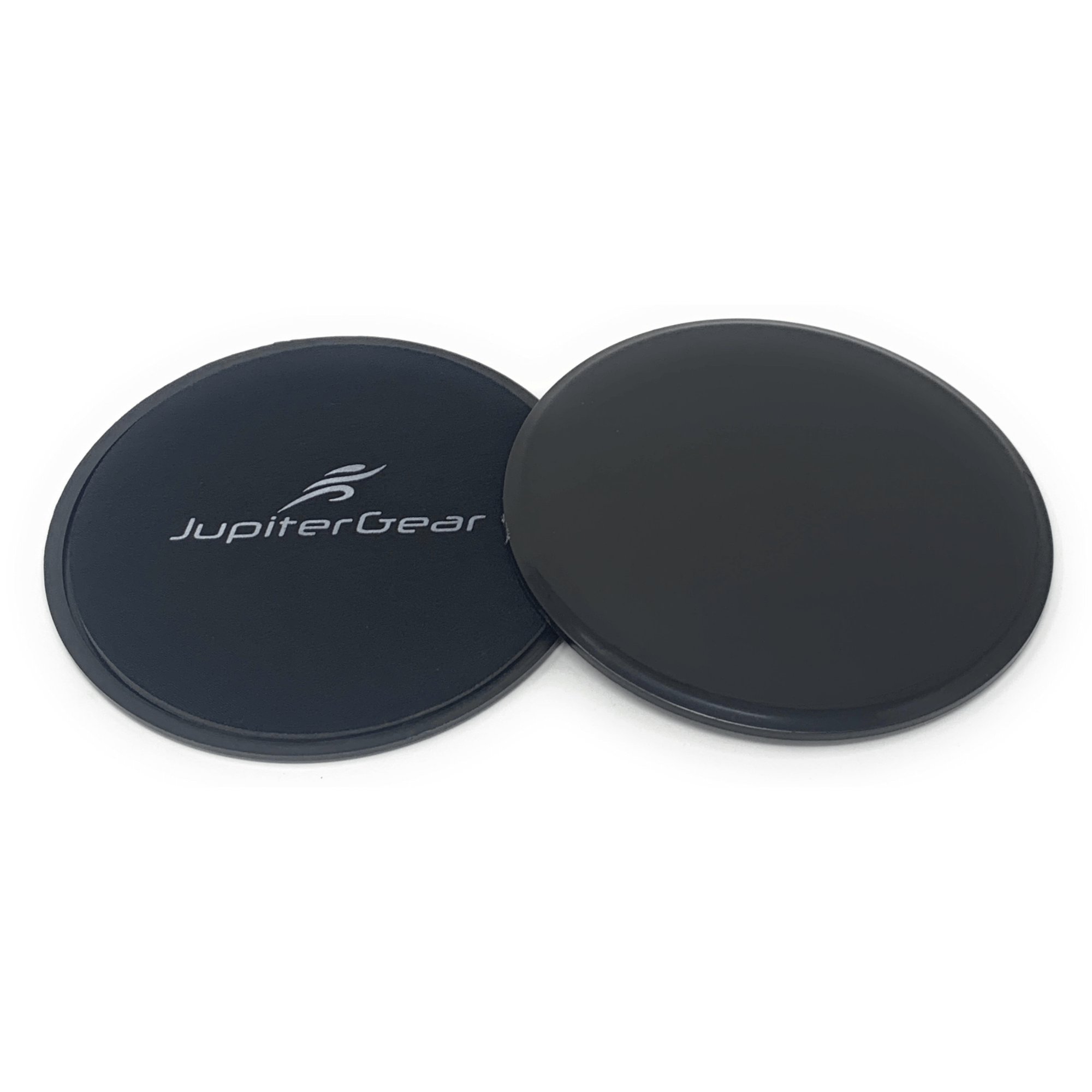 Black Lavender Core and Abs Exercise Sliders for fitness, showing round plastic discs on a workout surface.