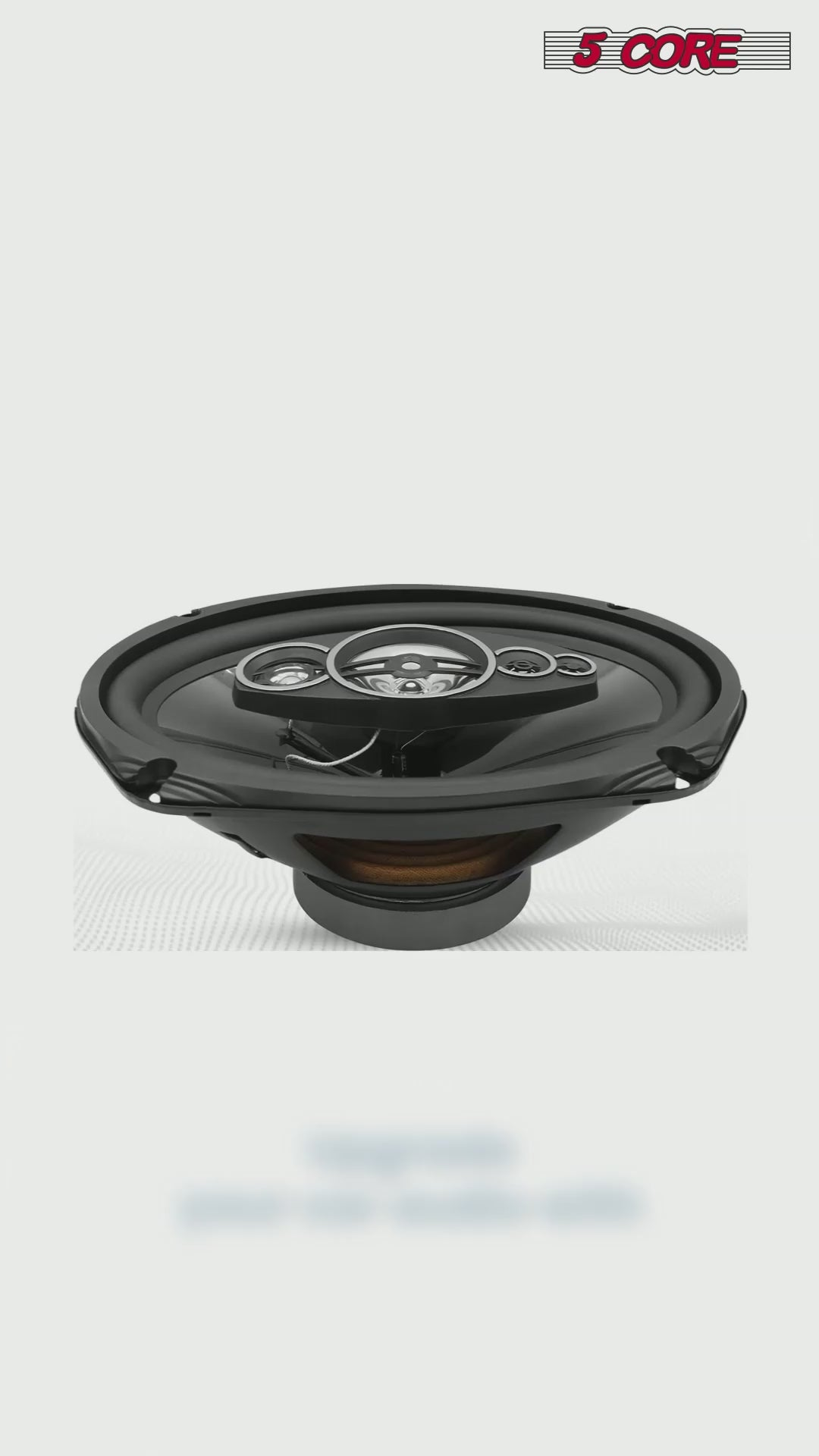Pair of Start2Finish 5Core 6x9 car speakers with 800W, 4 ohm, 4-way coaxial design and super tweeters for automotive audio.