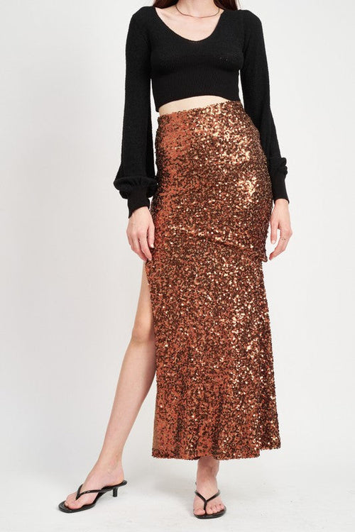 Printed high waist maxi skirt from Jade Icarus, flowing women&