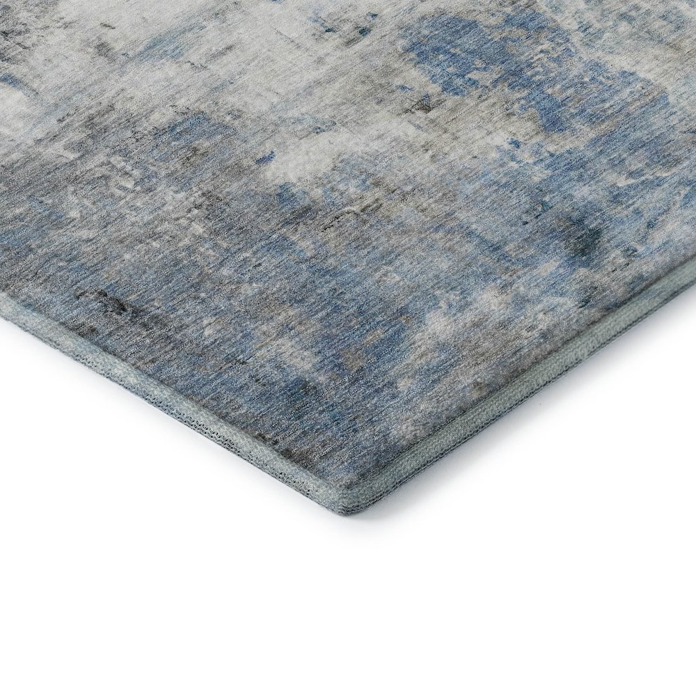 Start2Finish Ravenna Blue indoor/outdoor washable rug, 9x12 feet with intricate pattern and vibrant blue color.