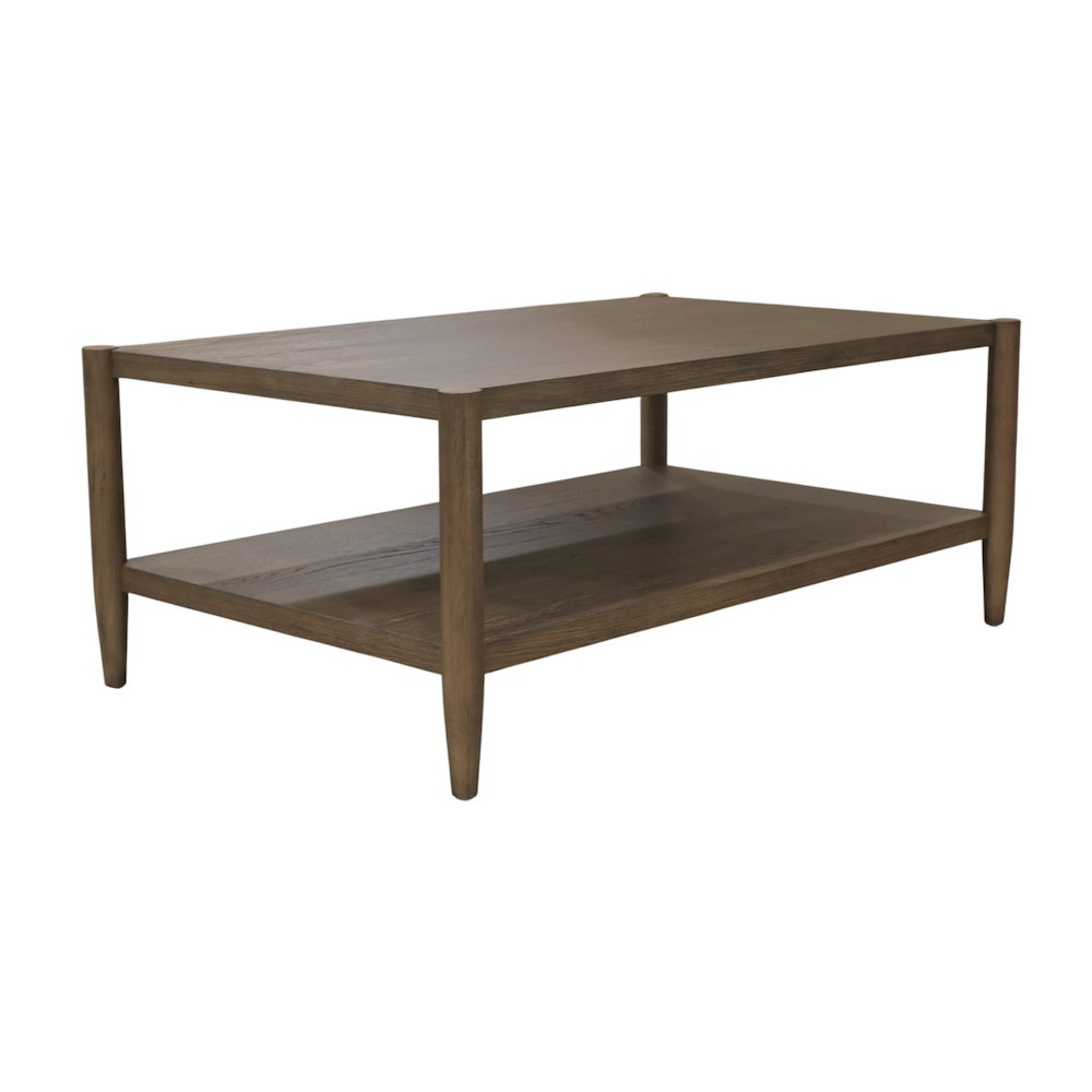 Walnut Sinclair rectangular coffee table by Start2Finish with a sleek modern design and sturdy wooden legs.