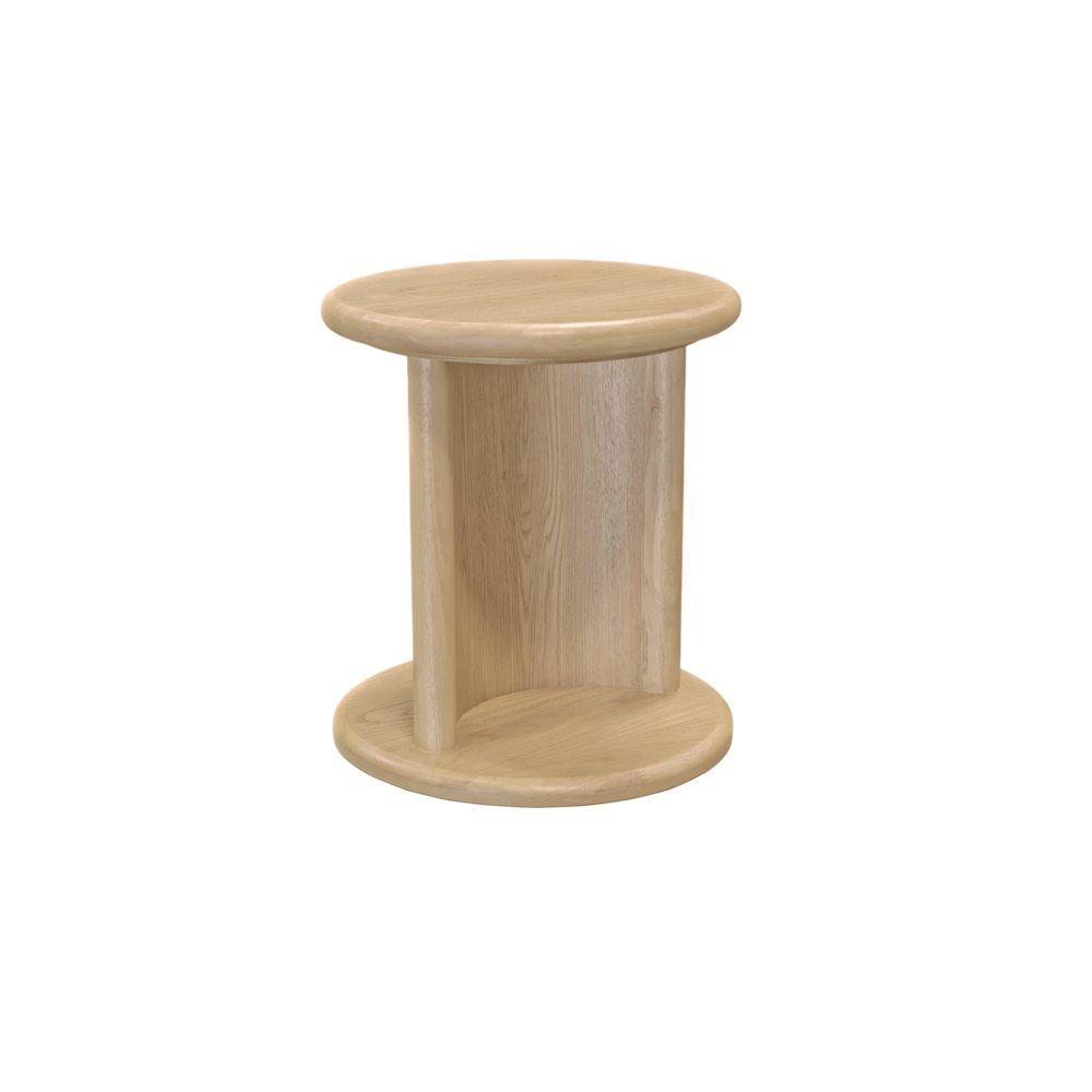 Light oak Gabrielle End Table by Start2Finish featuring a sleek, modern design with smooth surface and sturdy wooden legs.