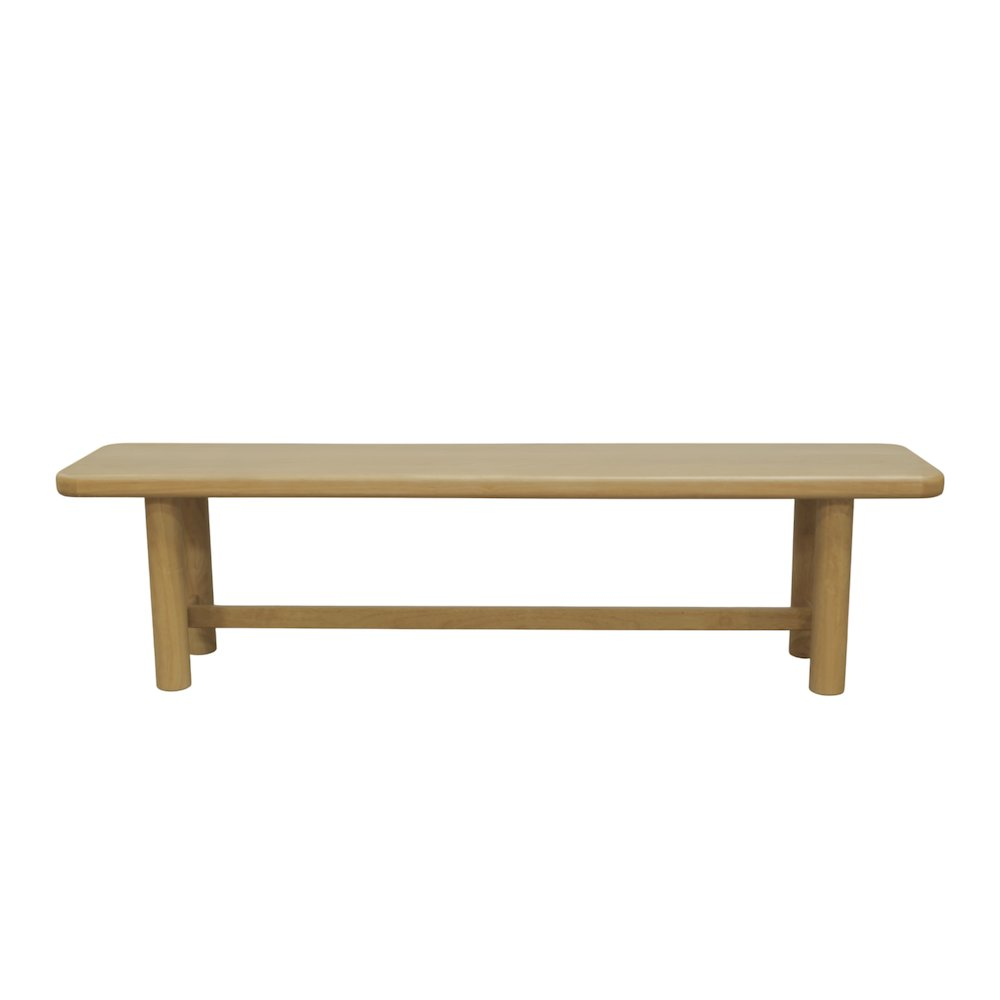 Light oak Hudson Dining Bench by Start2Finish, featuring a sturdy wooden design with a smooth finish for dining room seating.