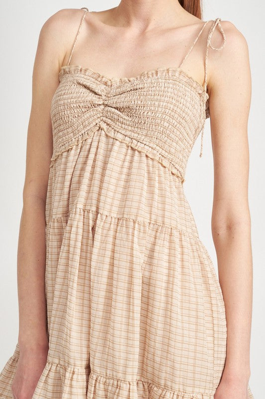 Jade Icarus smocked baby doll dress with ruffled details, women&