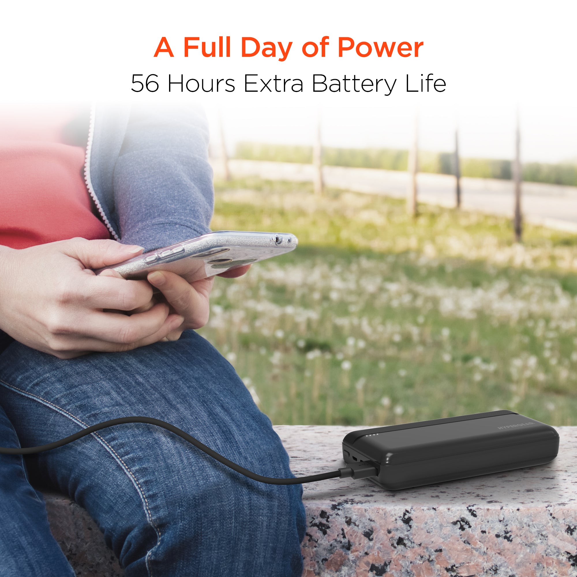Sky Iapetus HyperGear 20000mAh 20W PD power bank with USB ports for mobile and laptop charging, compact portable design.