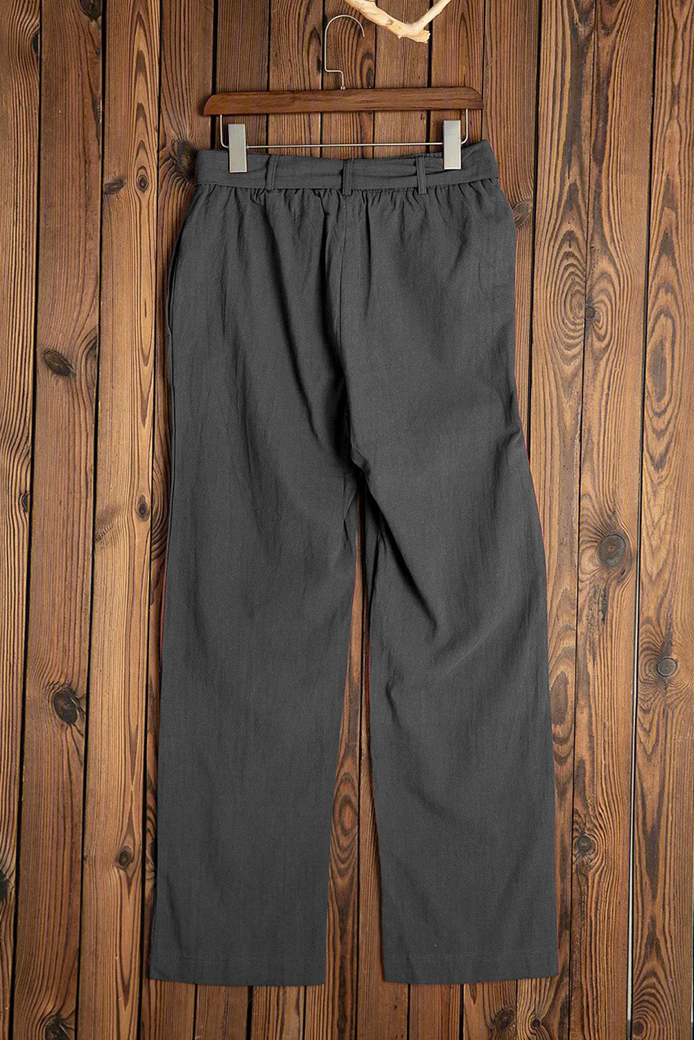 Black elastic waist drawstring wide-leg pants from Harlequin Daisy, perfect for comfortable bath and beauty lounge wear.