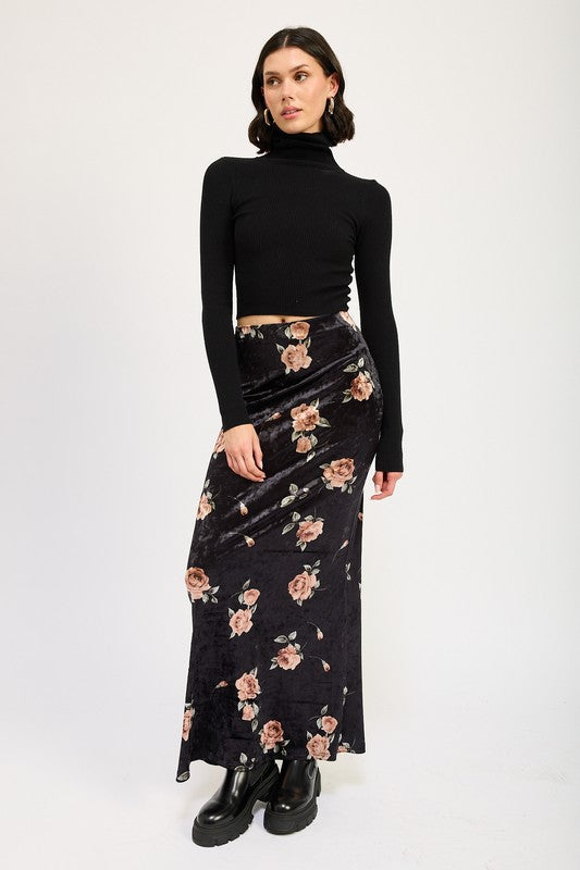 Automotive-themed high waist maxi pencil skirt by Jade Icarus, featuring sleek design and fitted silhouette in a stylish fabric.