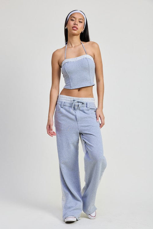 Jade Icarus double waist straight leg pants shown in a light fabric with a tailored fit and clean design.