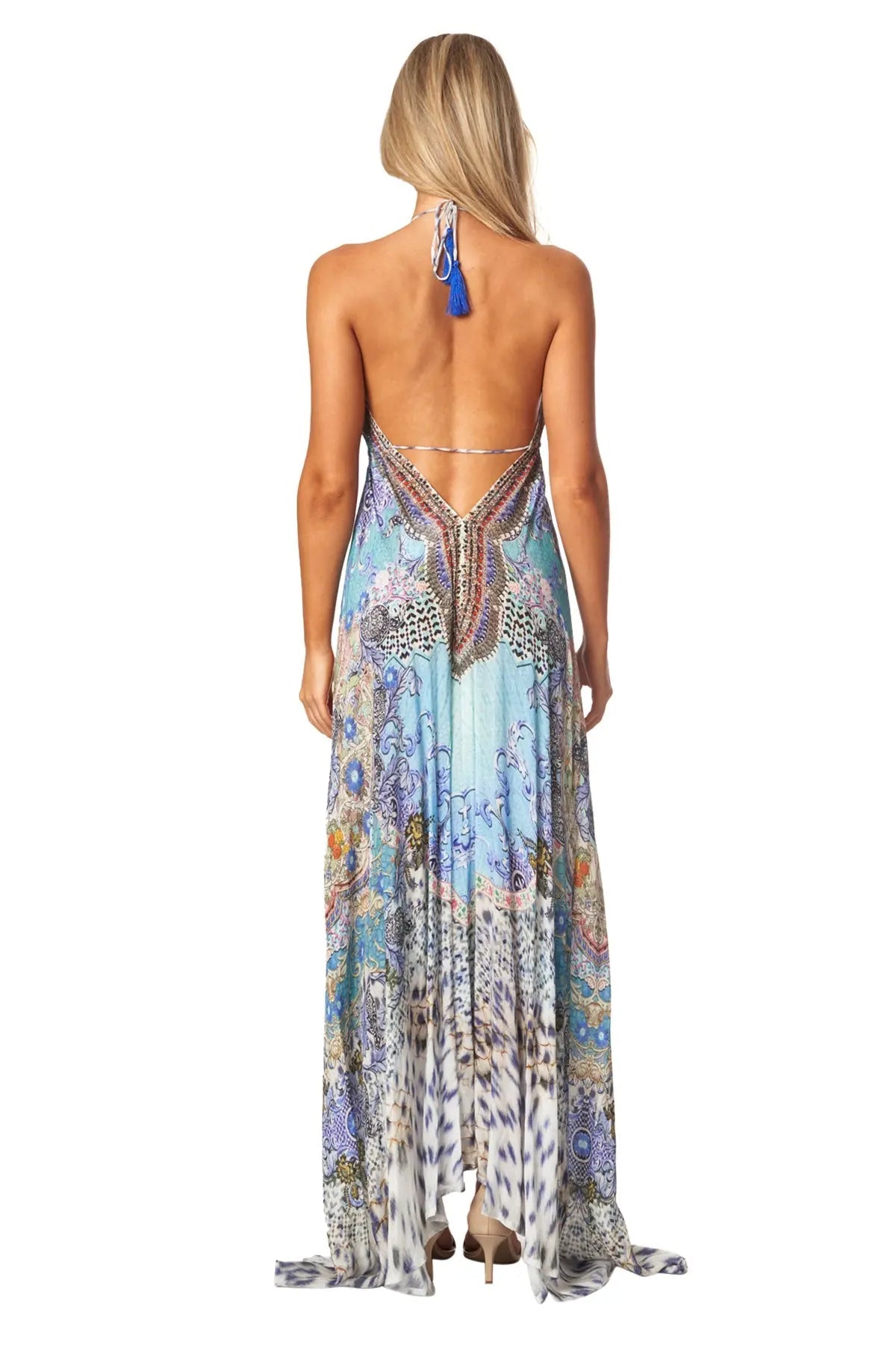 Halter Neck Backless Resort Dresses For Women