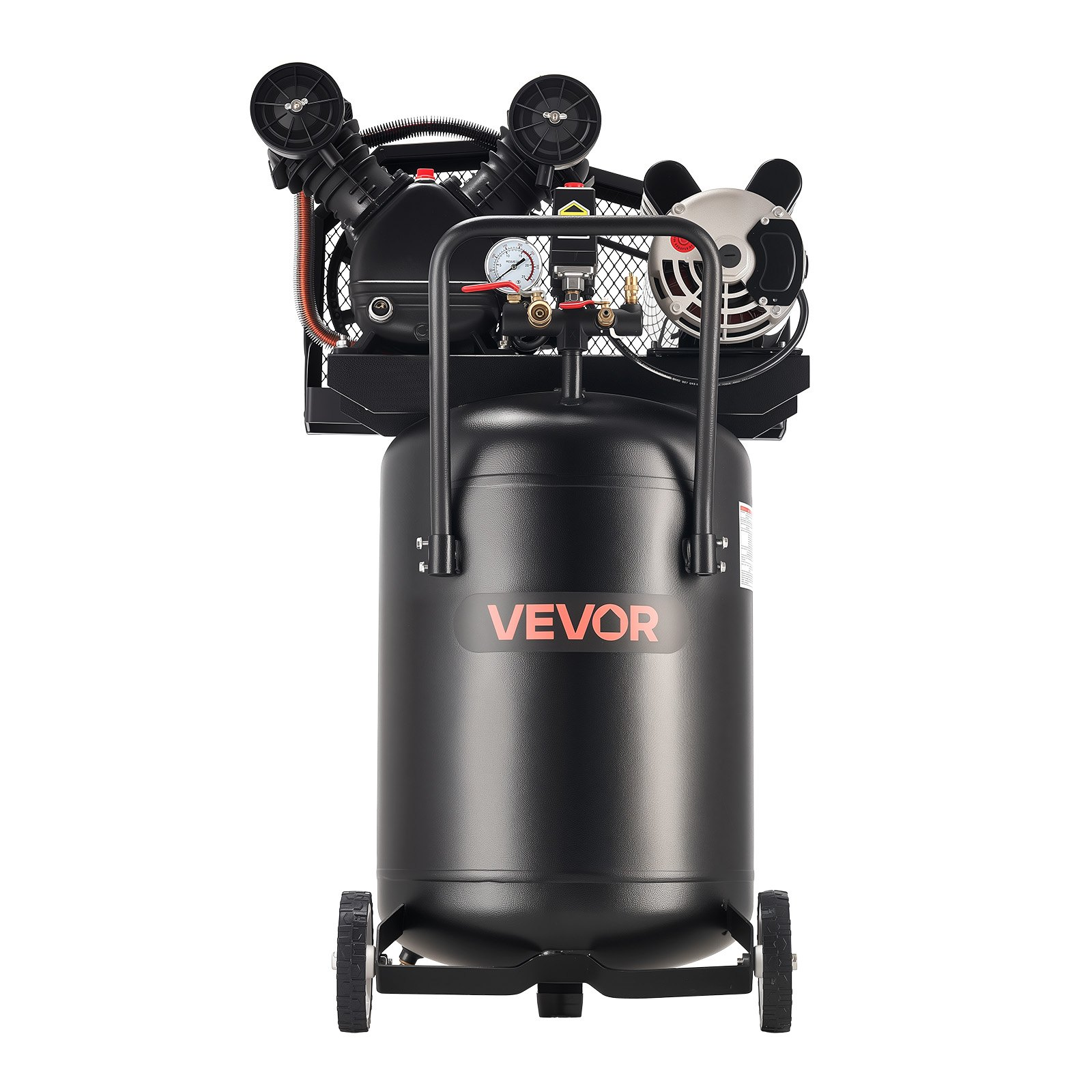 Start2Finish VEVOR 20-gallon portable air compressor with 2HP motor, pressure gauge, and wheels for auto repair, tire inflation, and painting.
