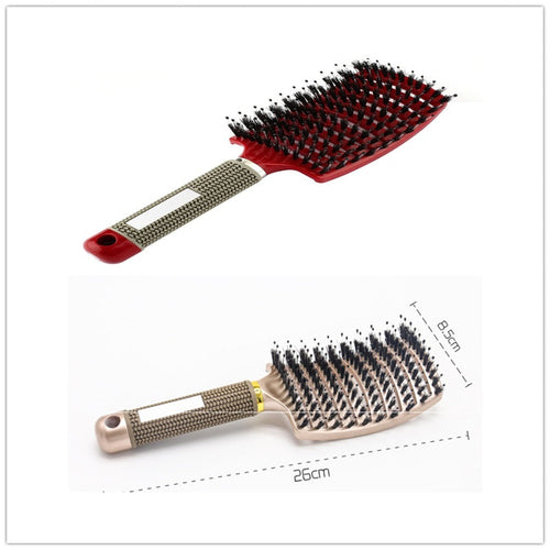 CJDropshipping anti-knot hairbrush for women, detangling brush with ergonomic handle, suitable for smooth, tangle-free hair grooming.