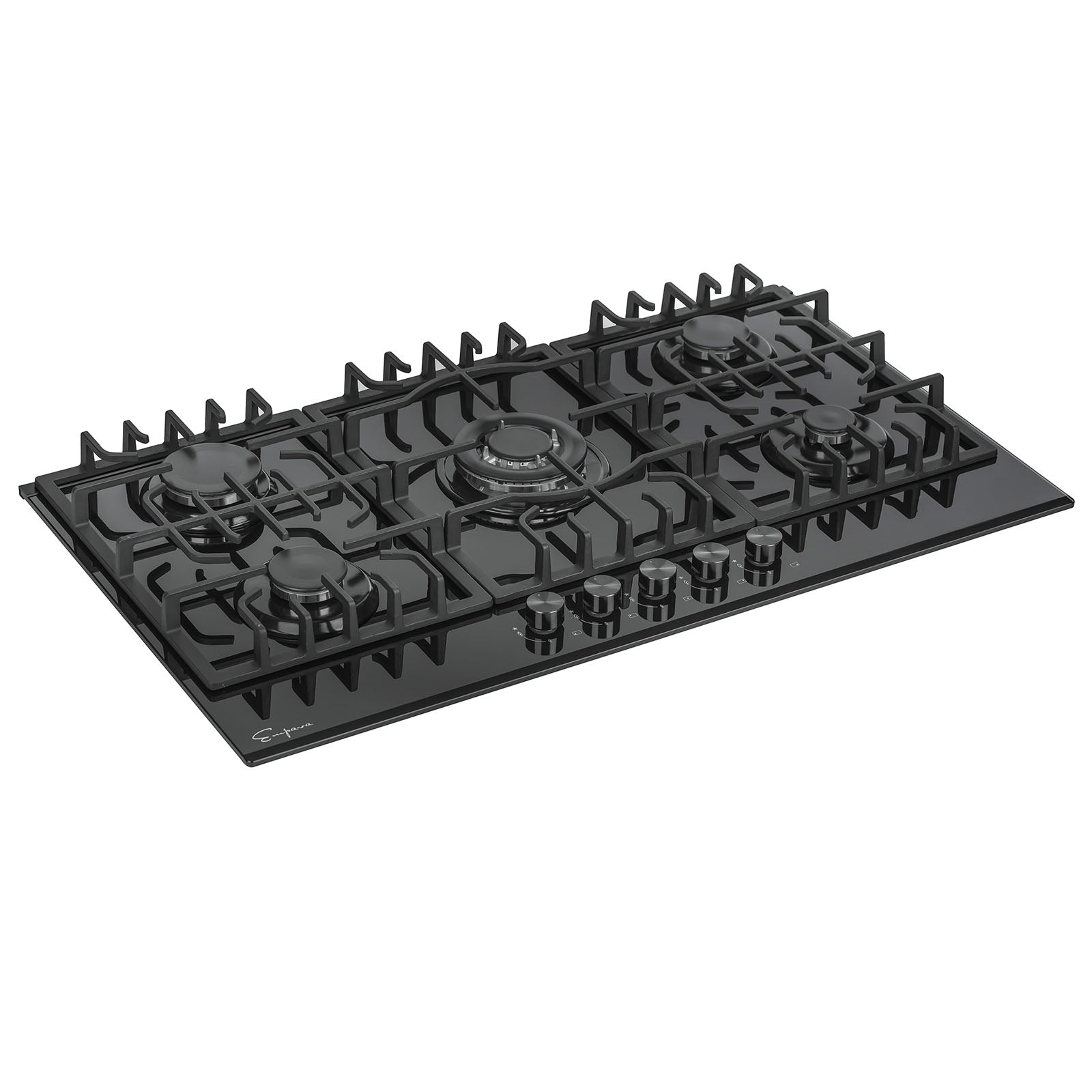 Start2Finish Empava 36-inch built-in gas cooktop with four burners and stainless steel finish, modern kitchen appliance.