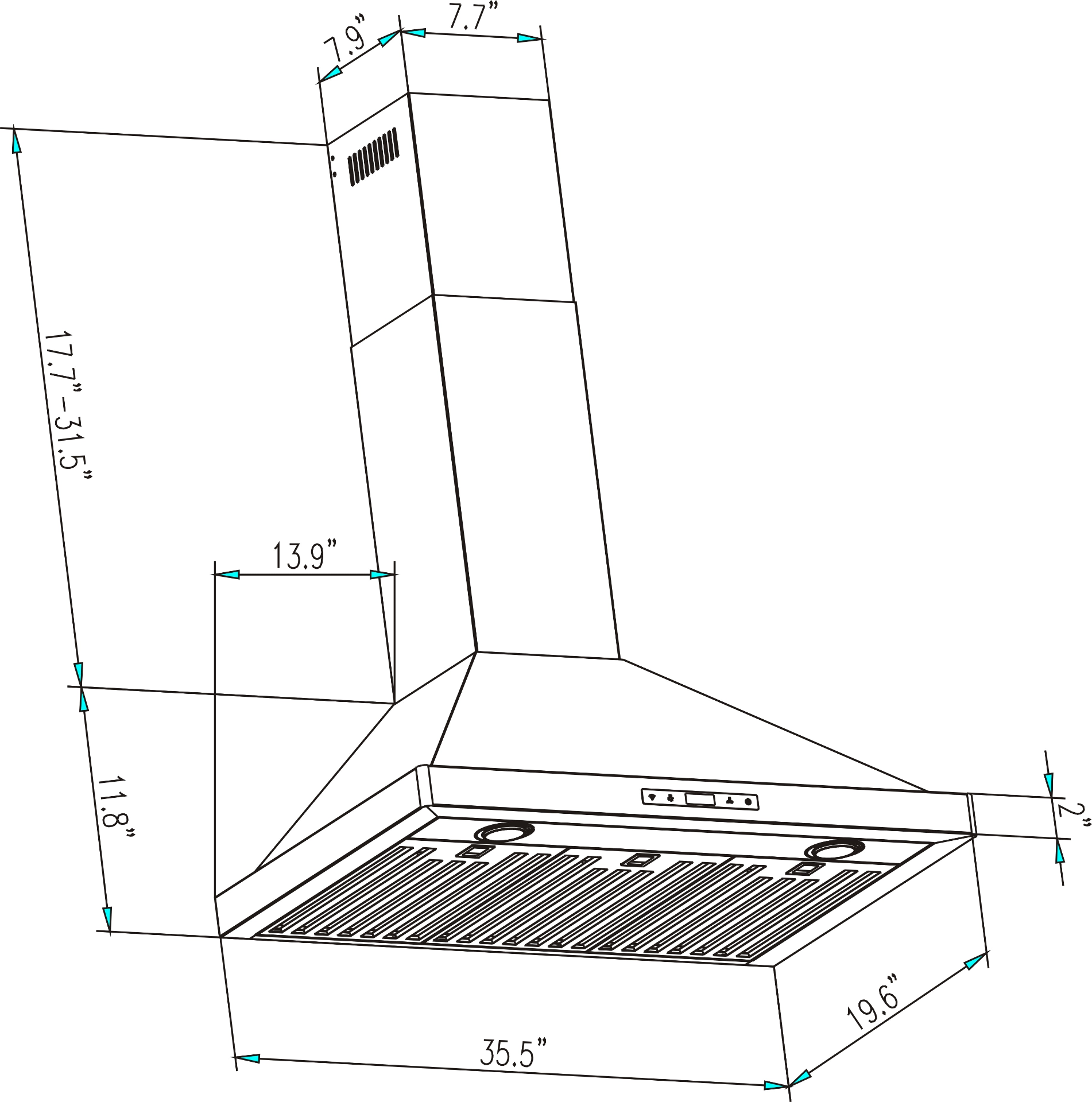 Start2Finish Empava 36-inch wall mount range hood with 380 CFM ducted ventilation and modern stainless steel finish.