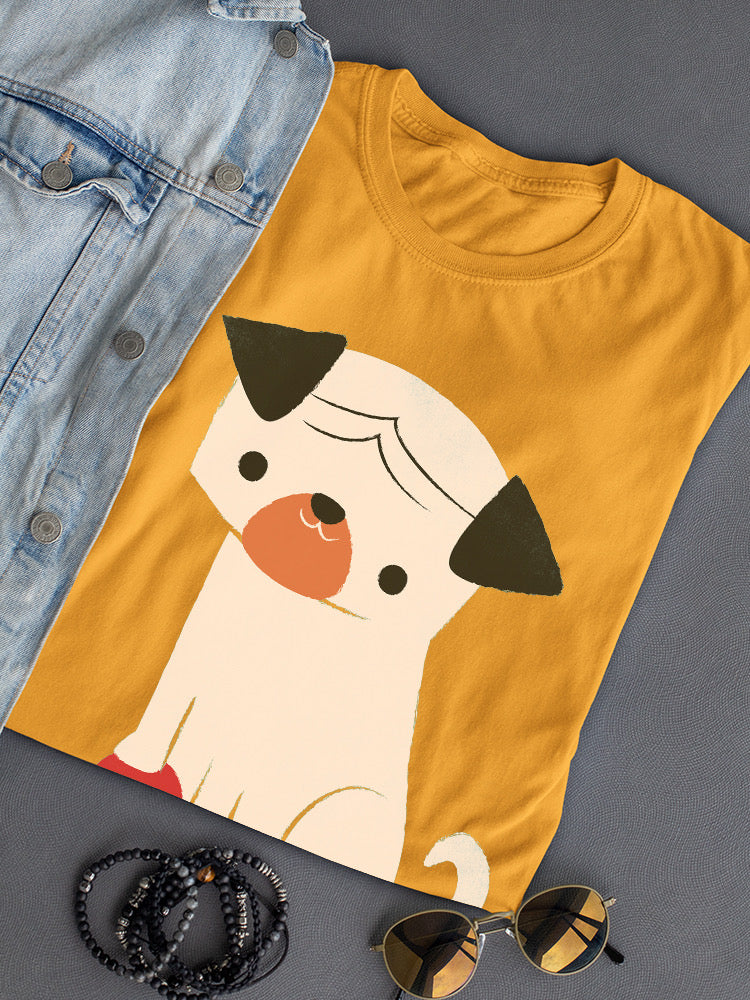 Start2Finish Dog with a Ball T-shirt featuring playful dog graphic and vibrant colors, casual apparel by Jay Fleck Designs.