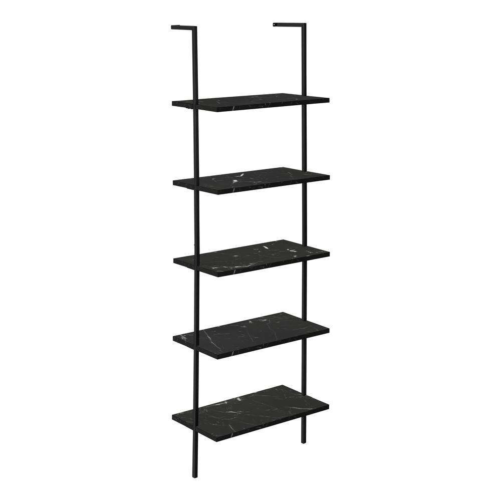 Start2Finish 5-tier bookshelf and bookcase with ladder, ideal for office or bedroom storage, featuring a modern ladder design.