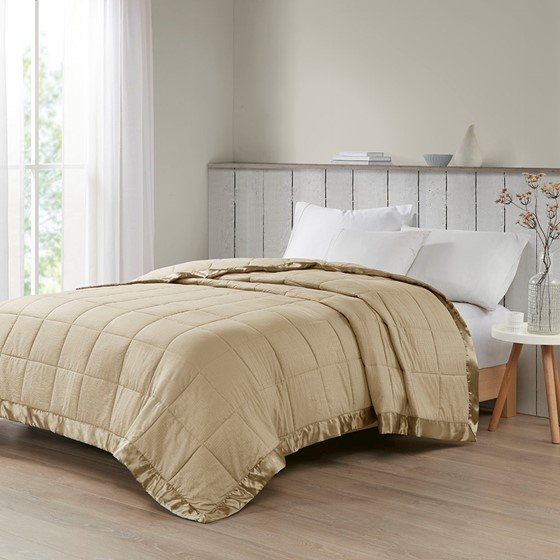 Start2Finish oversized down alternative bedding blanket with satin trim, soft and plush for cozy sleep comfort.