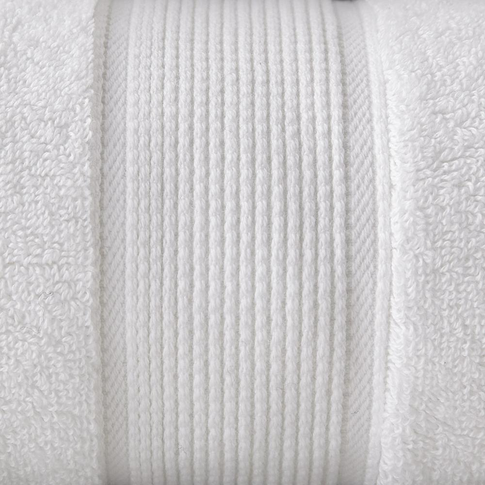 Start2Finish 100% cotton antimicrobial bath sheet 2-piece set with plush, absorbent white towels displayed on a clean bathroom countertop.