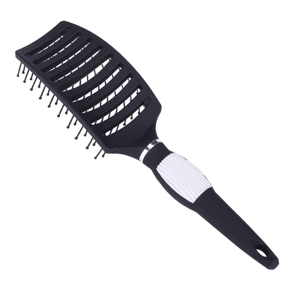 Maroon Asteria fluffy large curved wide-tooth anti-slip hair comb for detangling and gentle styling in haircare.