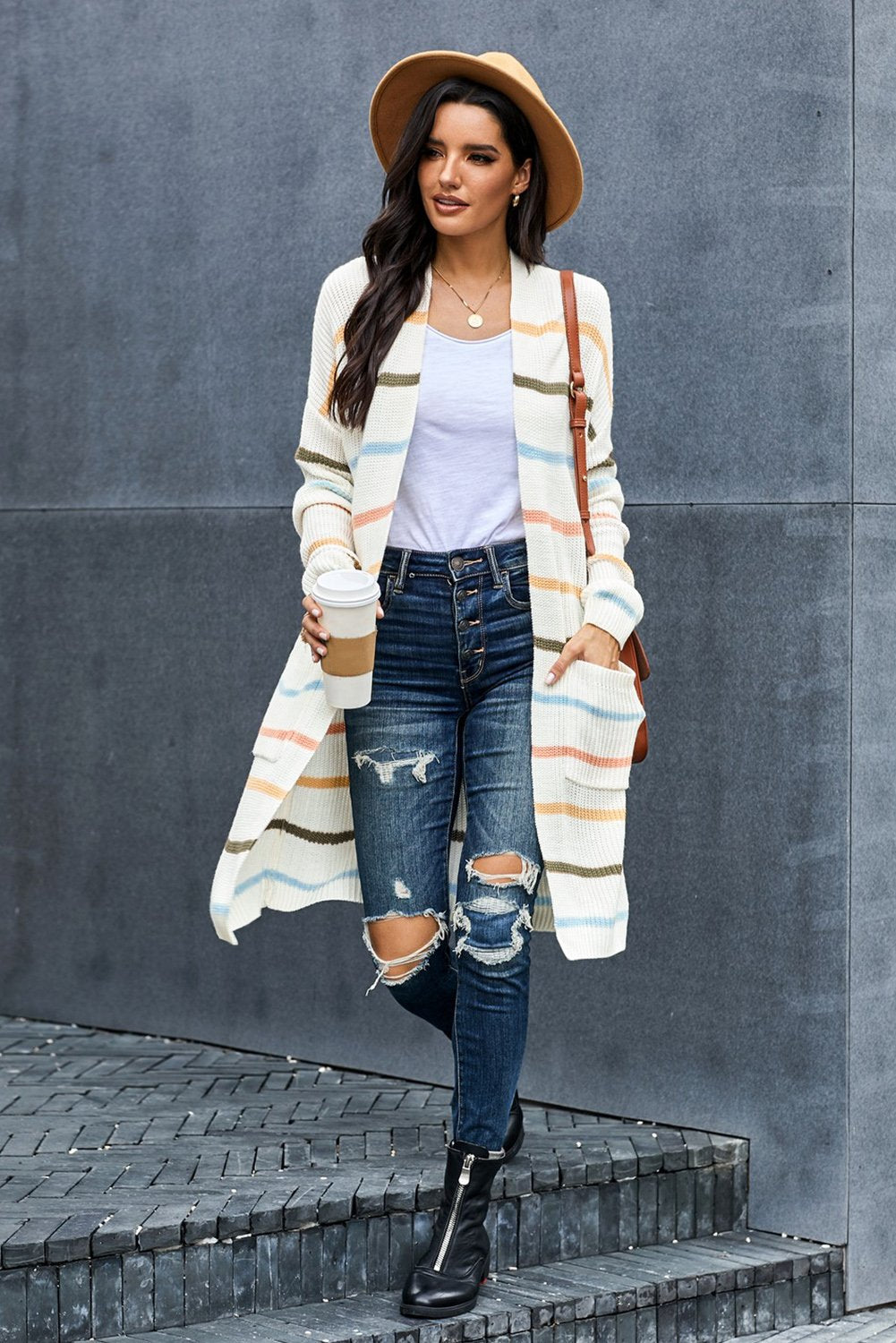 Rainbow striped women&