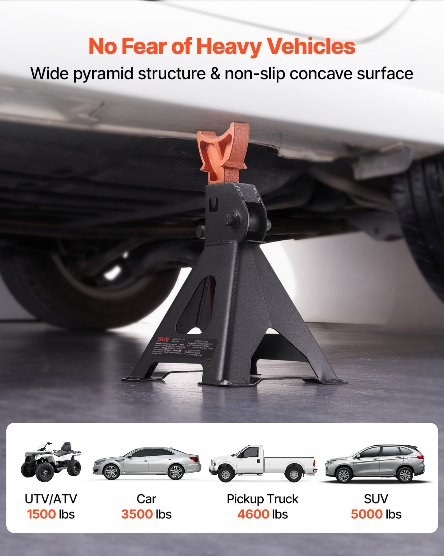 Start2Finish VEVOR 3 Ton automotive jack stands with adjustable height, heavy-duty steel, locking, for SUVs, pickup trucks, cars, UTVs.