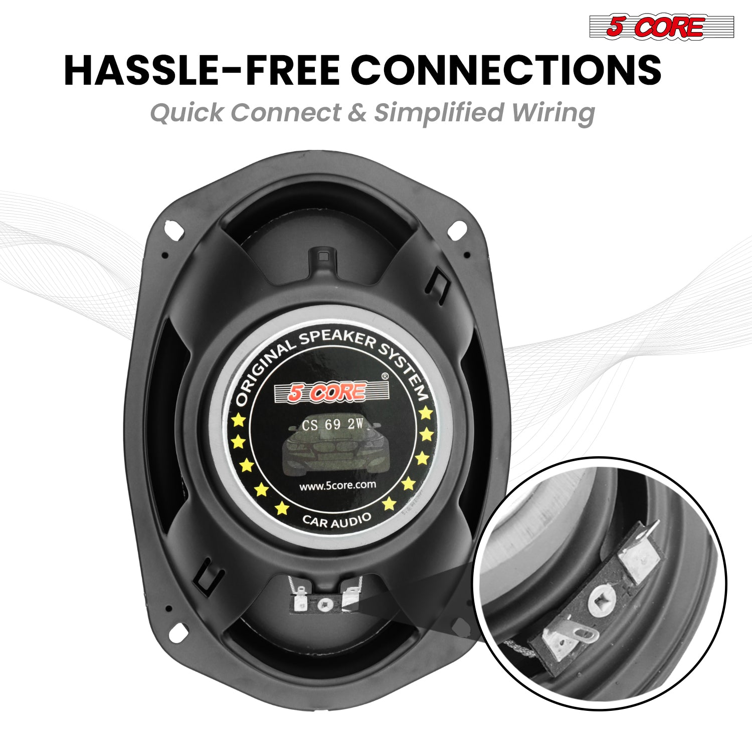 Start2Finish 6x9 car speaker pair with 800W power, 4 Ohm impedance, 2-way coaxial design, including super tweeters for vehicles.