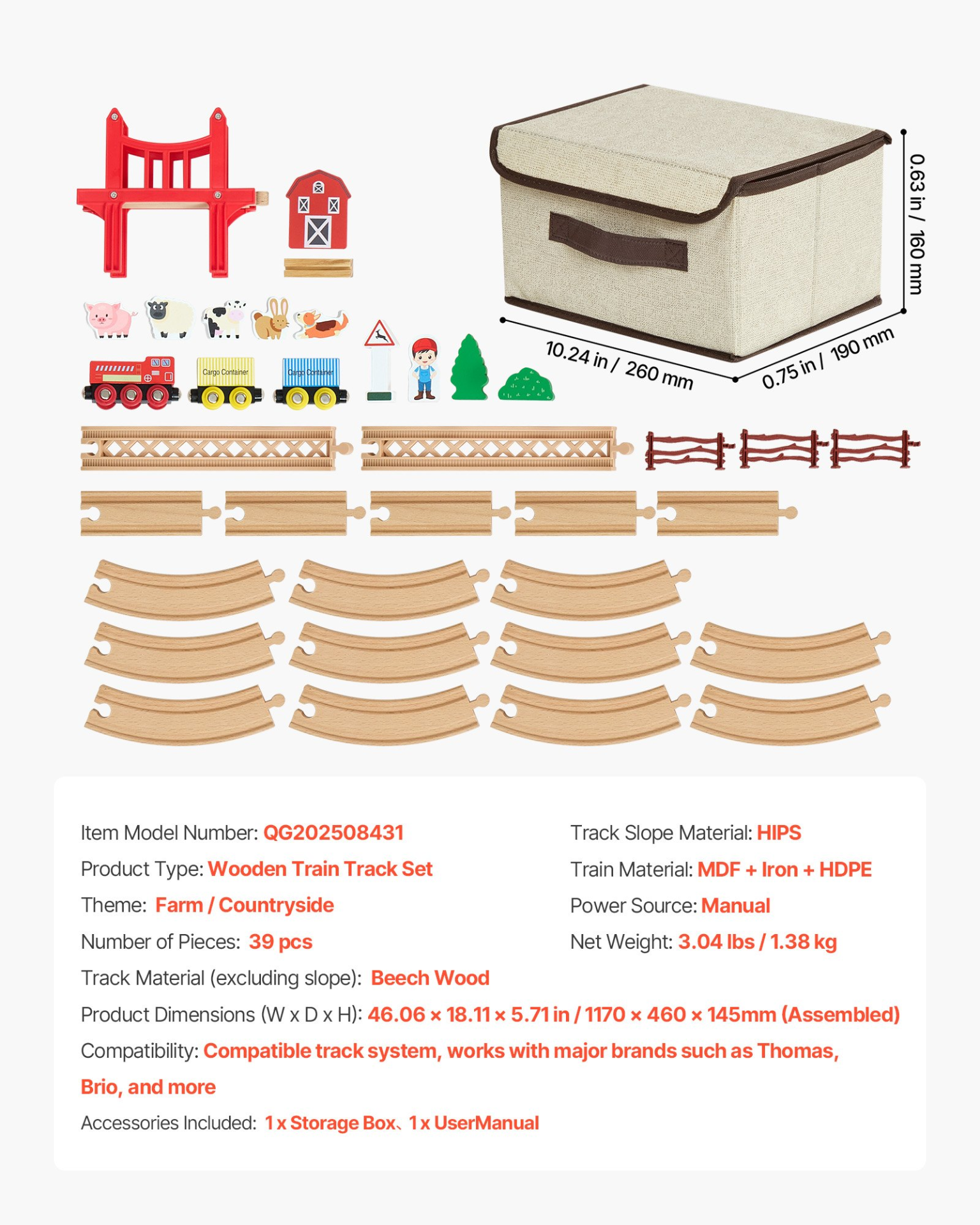 Start2Finish VEVOR Wooden Train Set with magnetic trains, tracks, and accessories for kids aged 3-8, perfect for small town play.