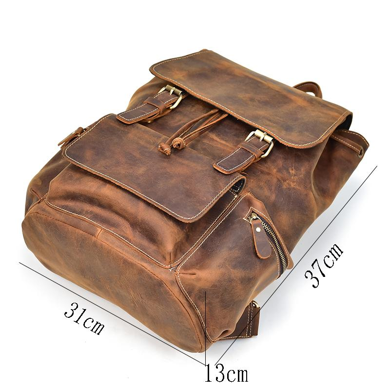 Vintage leather Hagen backpack by Start2Finish featuring adjustable straps and a classic design for stylish accessories.