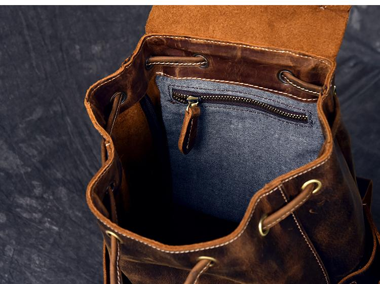 Olaf vintage leather travel backpack by Start2Finish, stylish accessories with sturdy straps and spacious main compartment.
