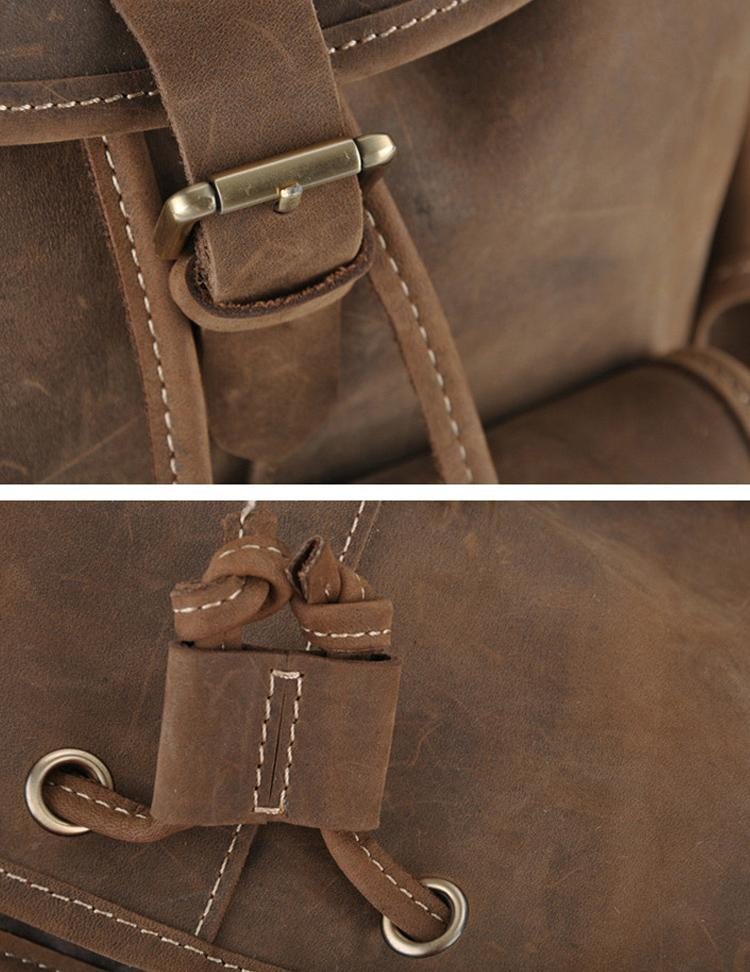 Start2Finish Asmund Backpack with genuine leather rucksack, featuring adjustable straps and a spacious main compartment.