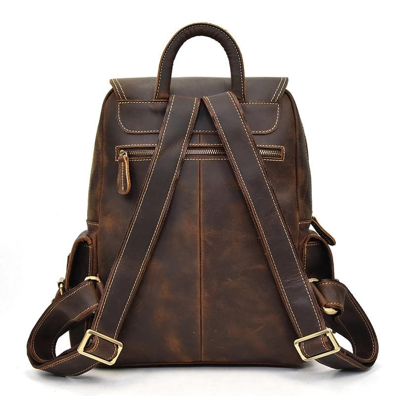 Start2Finish Freja handcrafted leather backpack with adjustable straps and spacious main compartment, showcasing fine leather craftsmanship.