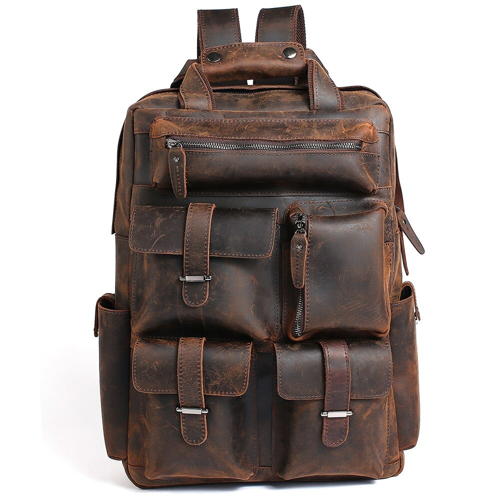 Handmade genuine leather Shelby Backpack by Start2Finish, featuring a stylish accessory design with adjustable straps and a spacious interior.